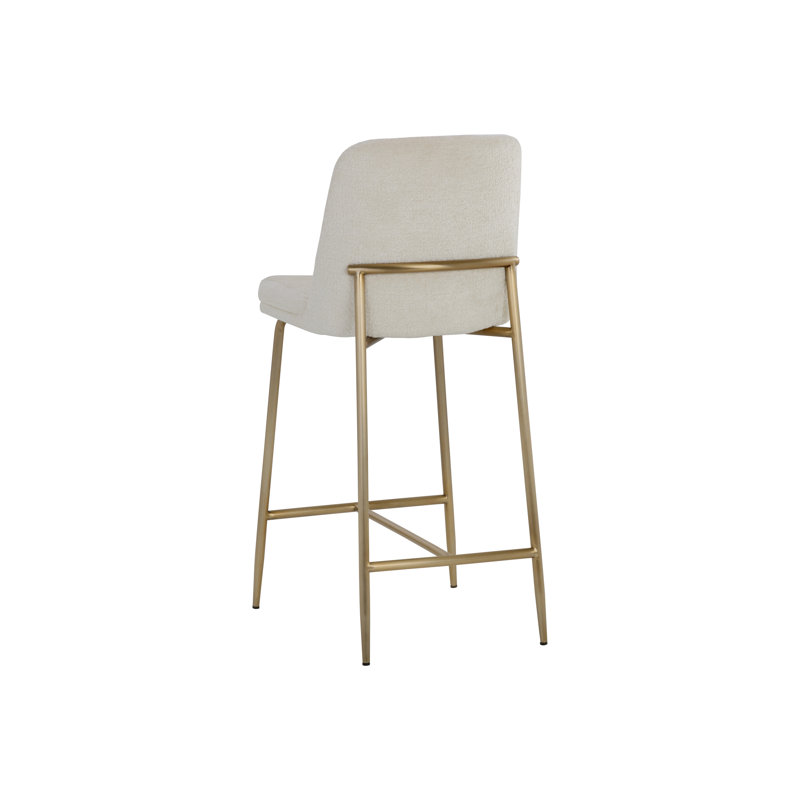 Clifton Upholstered Stool with Solid Wood Frame, Ivory