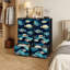 Commode à 4 tiroirs avec rangement vertical et bleu sarcelle