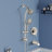 Drill-Free Stainless Steel Slide Bar Combo Rain Showerhead 7-Setting Hand, Dual Shower Head Spa System With Tup Spout (Rough-In Valve Included)-121108140