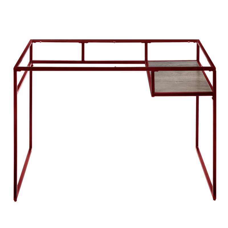 Plateau en verre et bureau Yasin, Rouge