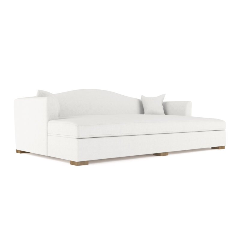 Horatio Camelback Taper Curved-Arm Daybed, Vintage Leather Pumice, Weathered