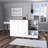 White And Ash Kitchen Cart With 26.3-Inch Deep Storage Compartment Enclosed Modern Design
