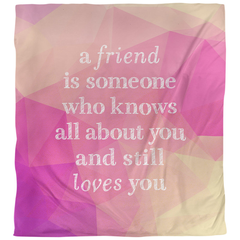 Housse de couette Love and Friendship Quote, Housse de couette pour grand lit, Diamant rose