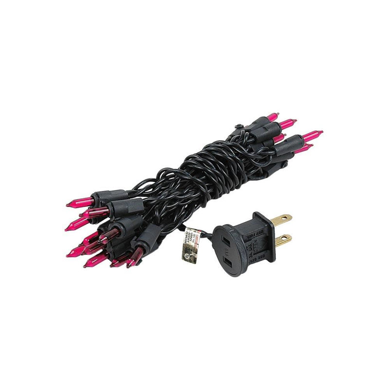 Mini-chaîne 20 ampoules pour l’extérieur 8,5' Pitman, Rose, Noir