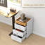 Armoire de rangement pour bureau à 3 tiroirs, tiroir de bureau sur roulettes avec plateau amovible, support pour imprimante sous le bureau avec rangement, blanc, buffet