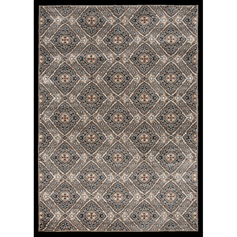 Annalise Latte Brown and Cream Trellis Indoor Area Rug, 26"x6'