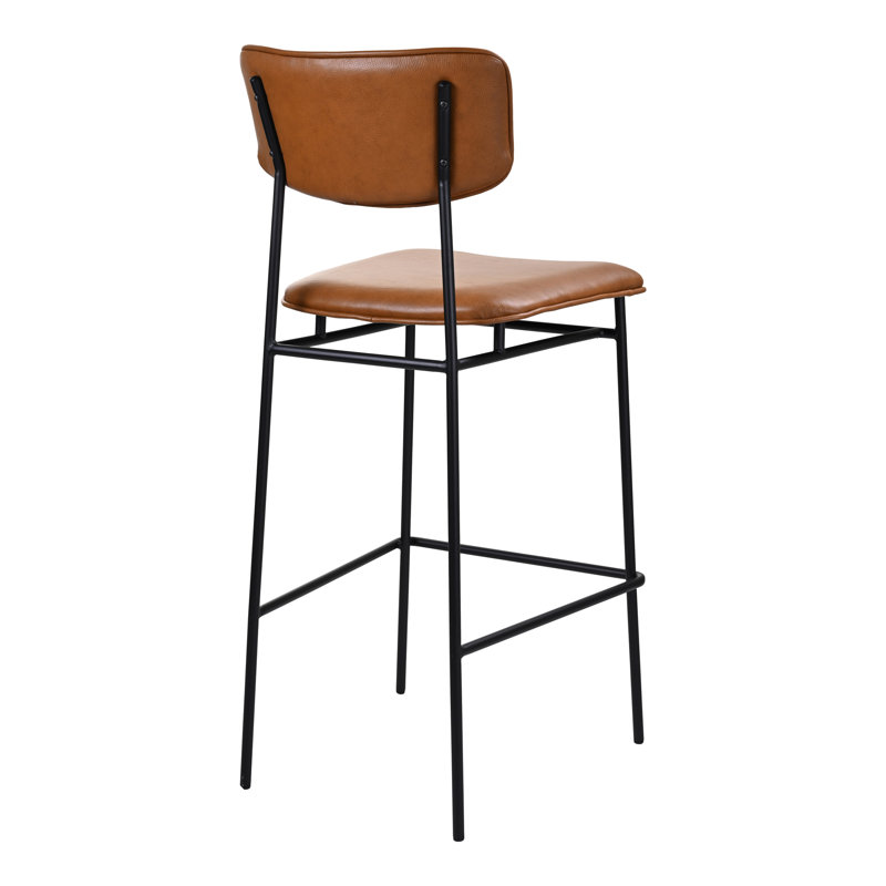 SAILOR BARSTOOL BROWN, Red Velvet, Bar Stool (30” Seat Height)