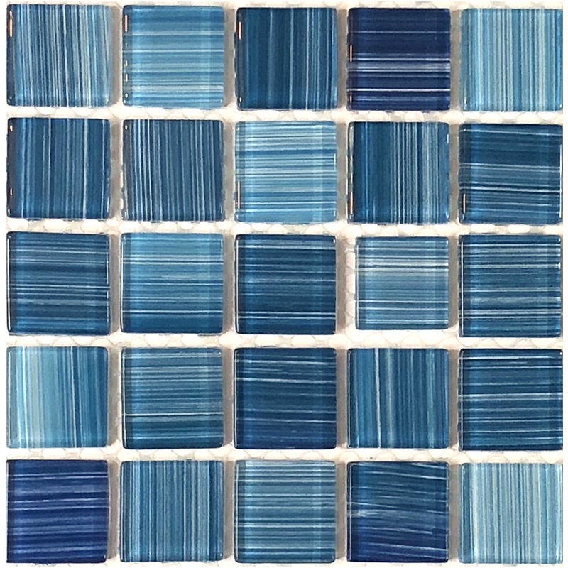 Alezio 1" x 1" Glass Grid Mosaic Wall & Floor Tile, Blue