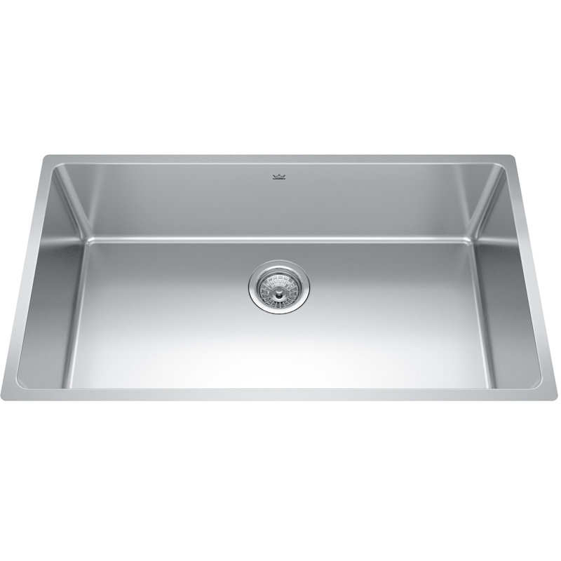 Brookmore 32.5'' Satin Stainless Steel Single Bowl Undermount Kitchen Sink