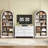 75.8" Farmhouse Arched Bookcase, 6-Tier Wooden Storage Organizer, Open Display and Storage Rack-1133838593