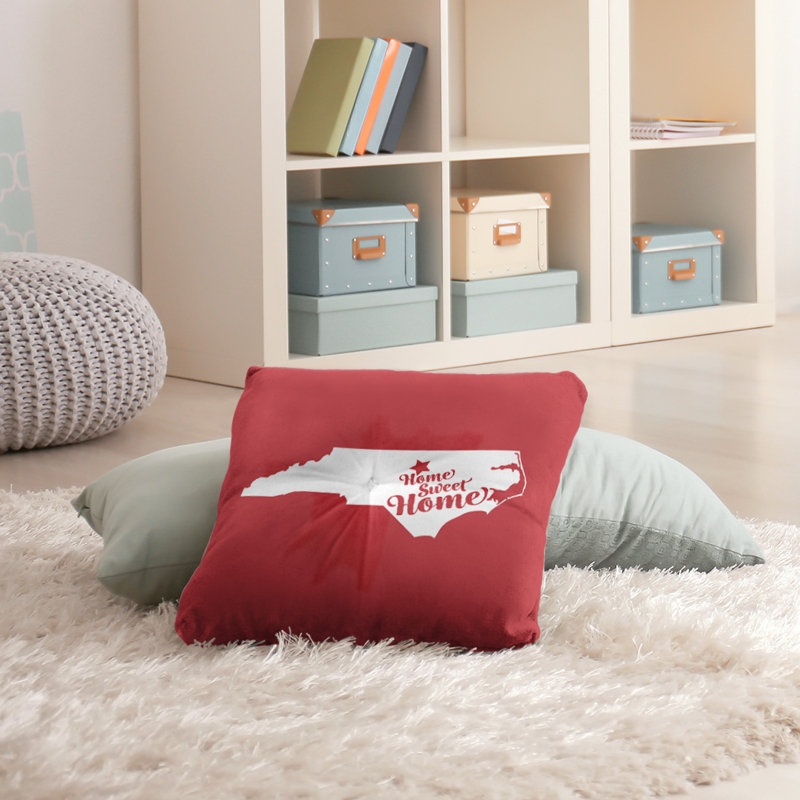 Reversible Throw Pillow, 26" x 26", Orange, Durham