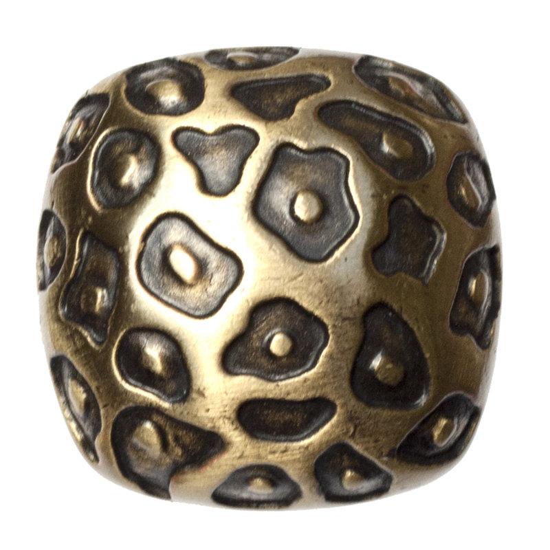 1 1/8" Length Square Knob, Brass