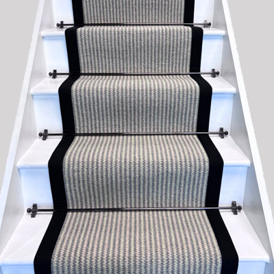 Stair Runner Striped Wool Looped / Hooked Area Rug