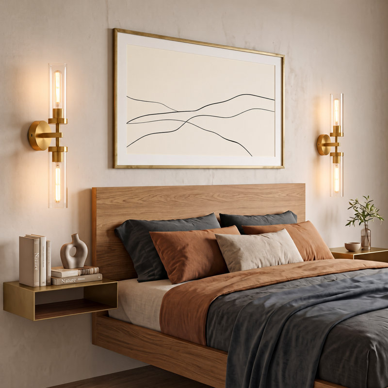 Ensemble de 2 appliques murales rechargeables à pile à intensité variable sans fil à télécommande dorée avec télécommande à intensité variable pour la chambre à coucher, le salon, la salle de bain, le couloir et l'escalier