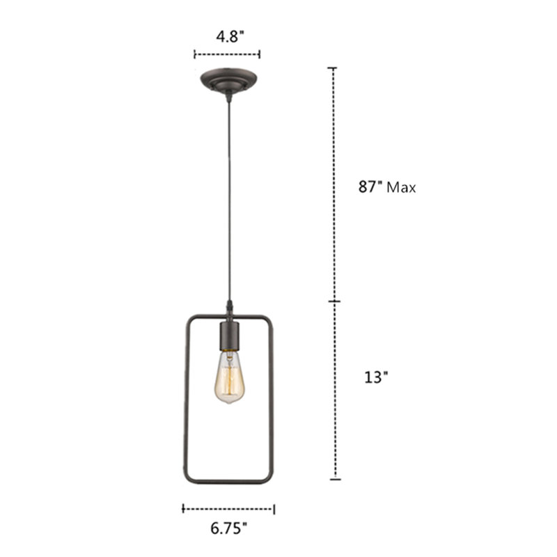 Luminaire carré/rectangulaire simple 1 lumières Marblehead