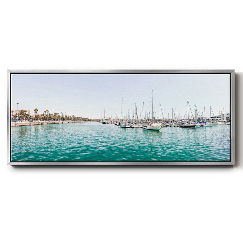 Marina de Barcelone - toile encadrée, H 8 po x l 20 po