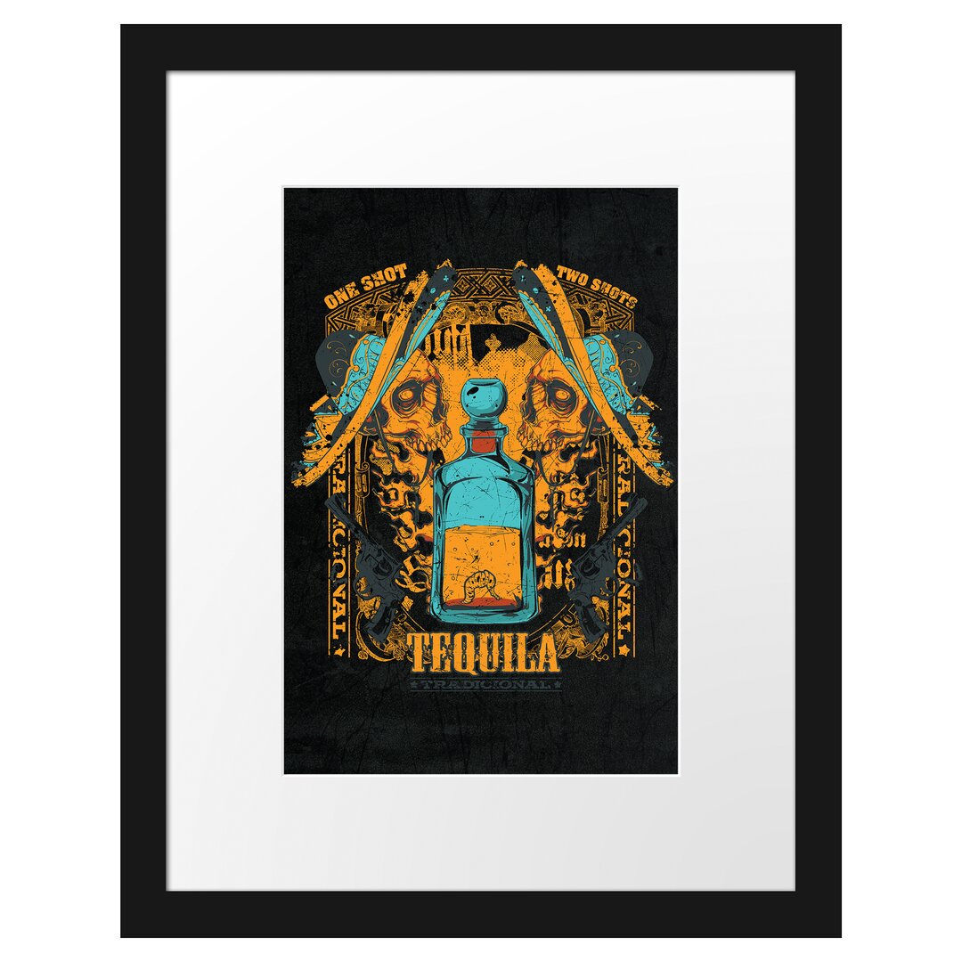 Gerahmtes Poster Tequila Duel Black