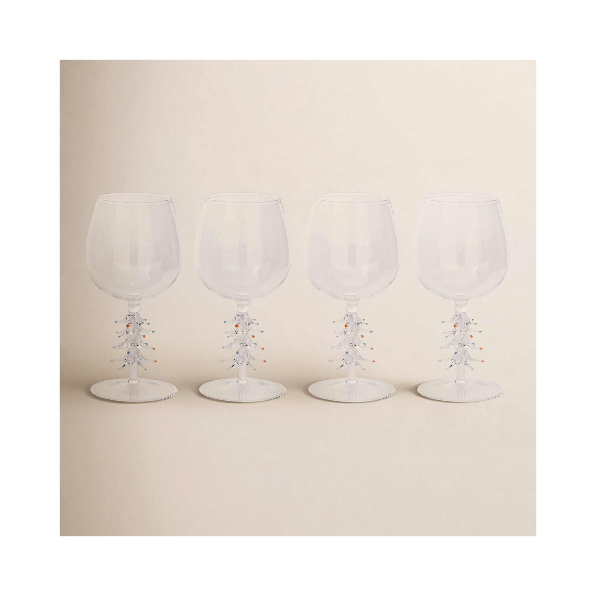 Leihlani Wine Glasses - Holiday Stemware, Set of 4, Clear