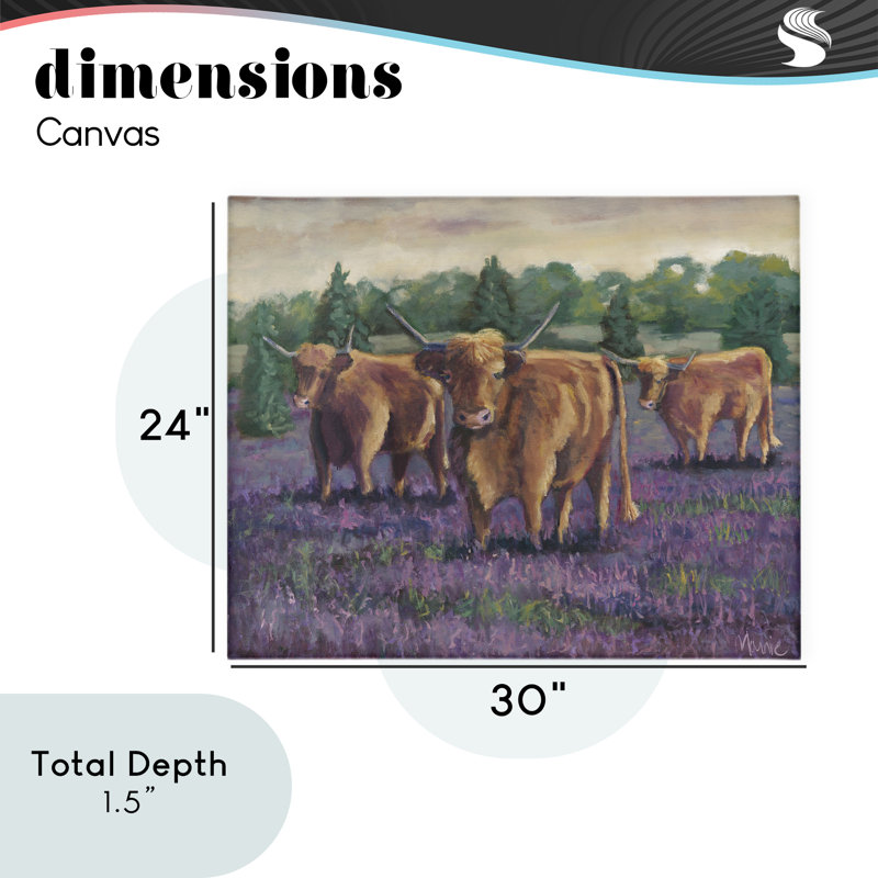«Purple Fields & Cows», conception par Marnie Bourque, H 24 po x l 30 po