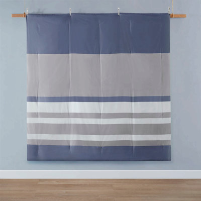 Ensemble d'édredon à rayures simple avec draps