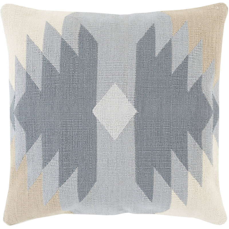 Coussin en coton Todd, Gris clair, Duvet, 20 po x 20 po