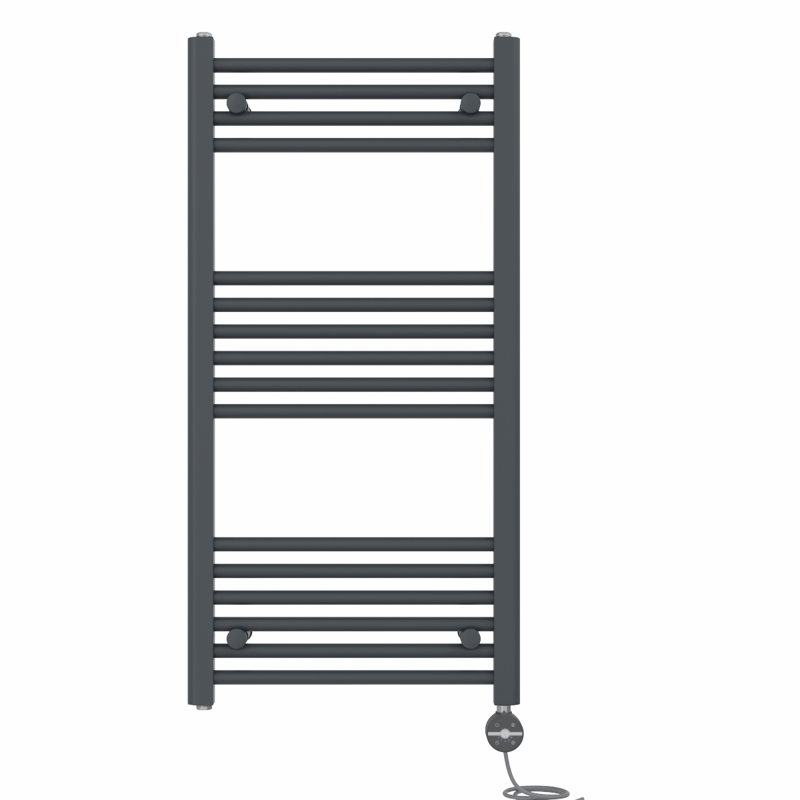 Devonshire Straight Towel Rail Heated Towel Rails, 100cm H x 50cm W x 3cm D, Anthracite