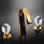 Swarovski Crystal Widespread Bathroom Faucet