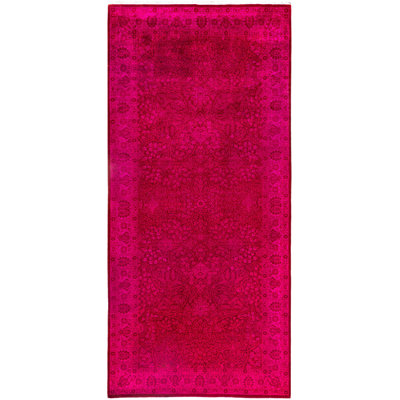 Tapis unique noué à la main rose Rachal - 4 pi 9 po x 10 pi 2 po