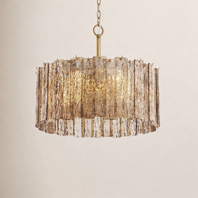 24" W 8-Light Dimmable Drum Chandelier