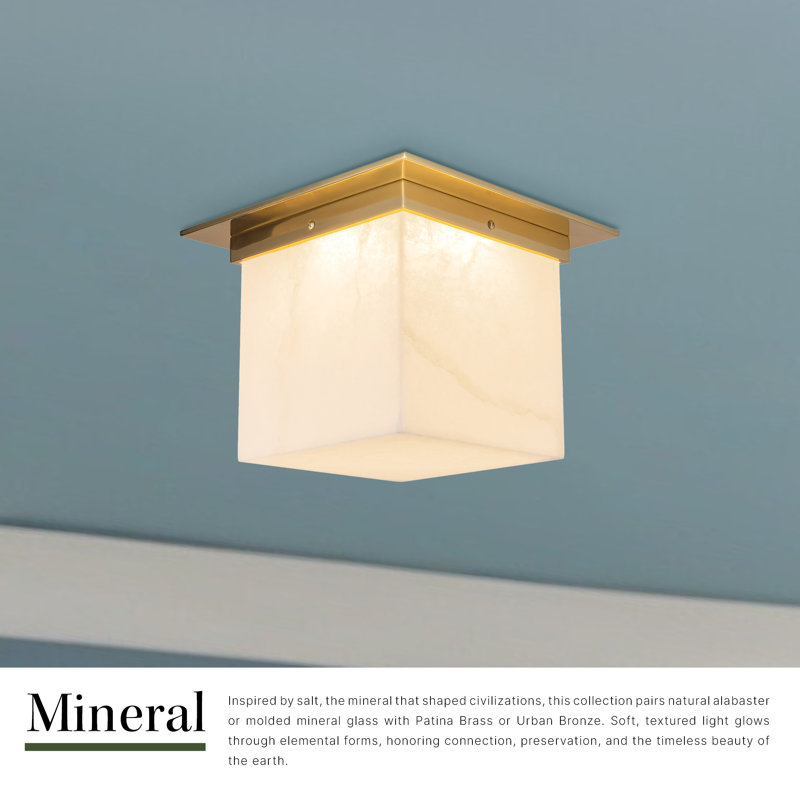 Mineral 11-in Brass Flush Mount, Oil Rubbed Bronze, Opal Glass
