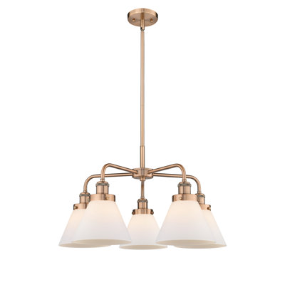 Cone 5 Light Stem Hung Chandelier