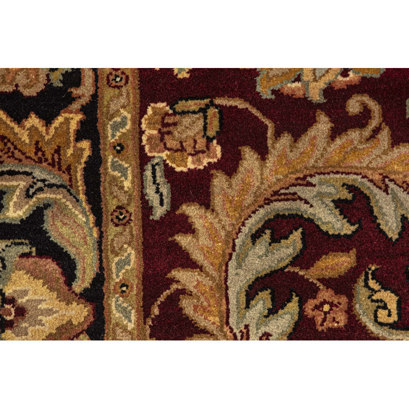 Tapis doré et vert noué à la main de haute qualité