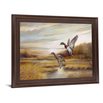 Mallard Flight Wall Art - 28" x 34" - Cinnamon Mocha Frame