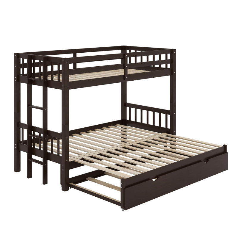 Twin Over Pull-Out Bunk Bed With Trundle, Espresso