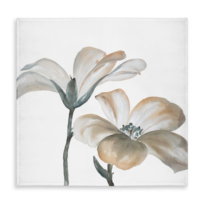 Botanical Bedroom White Tablecloth - Desaturated Floral Decor