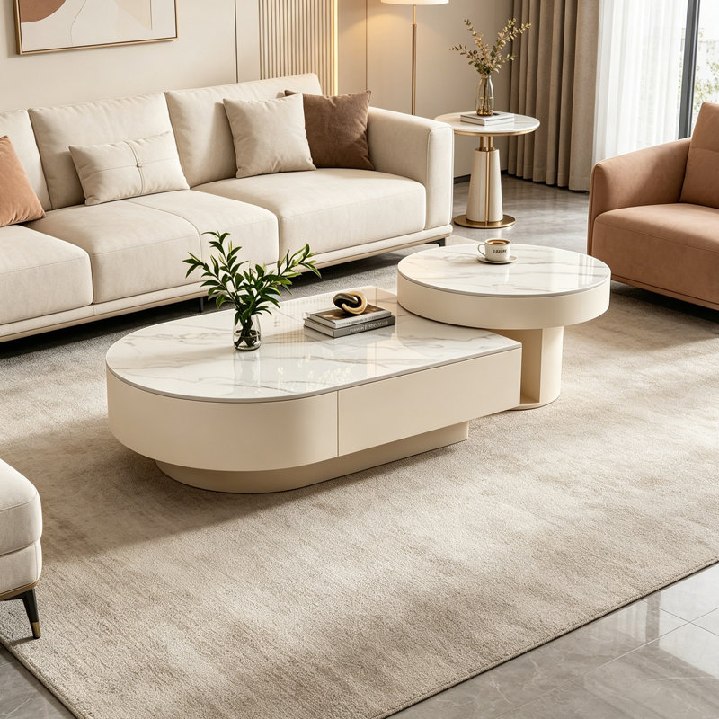Table basse Luxury, Gris, H 11,81 po x L 39,37 po x l 27,55 po