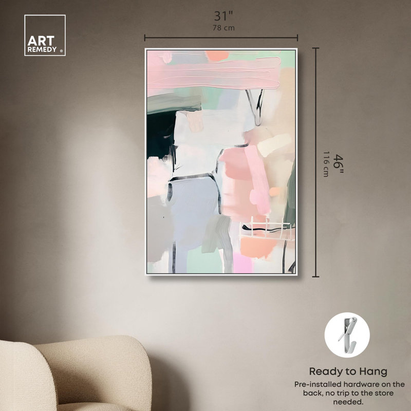 «Pastel Reflections» par Art Remedy, Cadre blanc, H 25 po x l 17 po