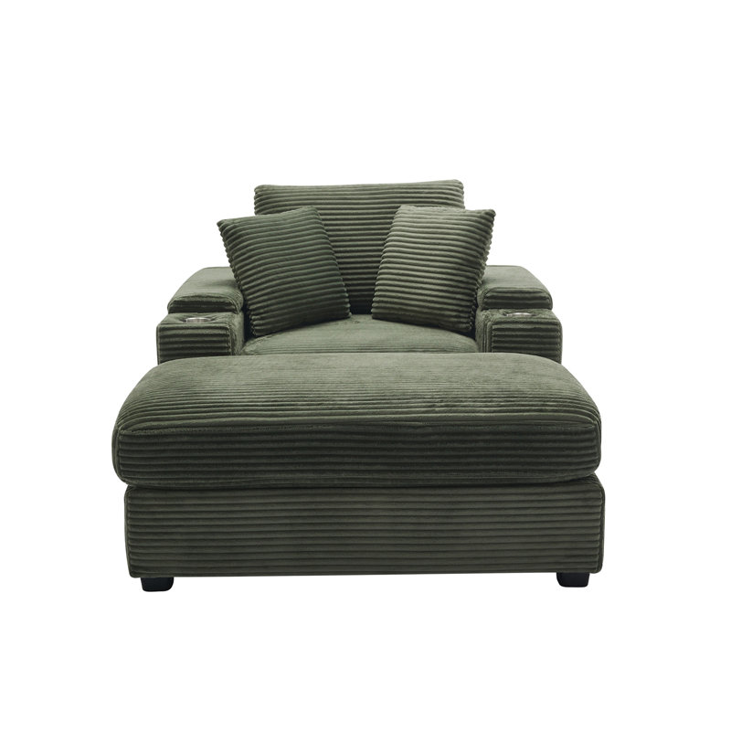 Canapé en velours Corduroy, Vert foncé