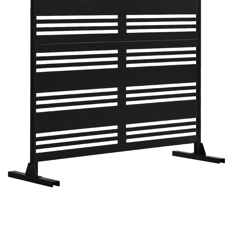 Metal Privacy Screen With Block Pattern