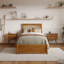 Lit plateforme en bois massif Asparas avec pied de lit et lit gigogne-631275344-631275359