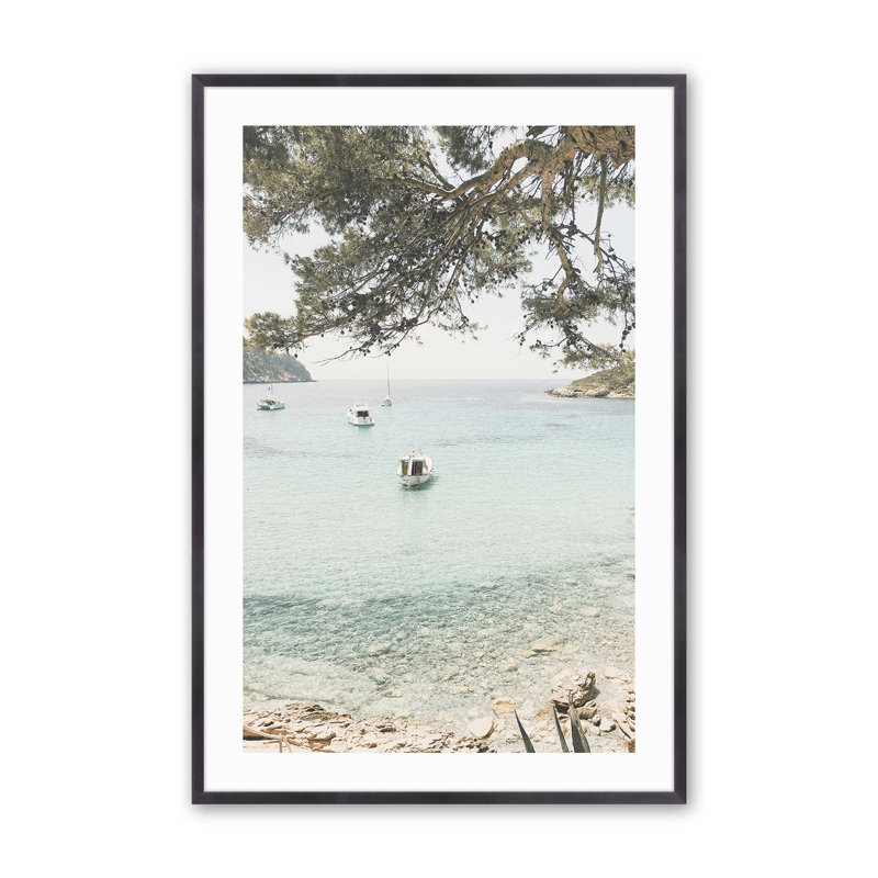Imprimé Peaceful Ocean Cove, Cadre en zinc patiné, H 15,25 po x l 12,25 po x P 1,25 po
