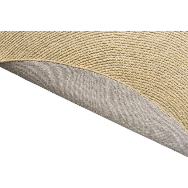Hand Tufted Wool Area Rug in Sand, Round 4'11"
