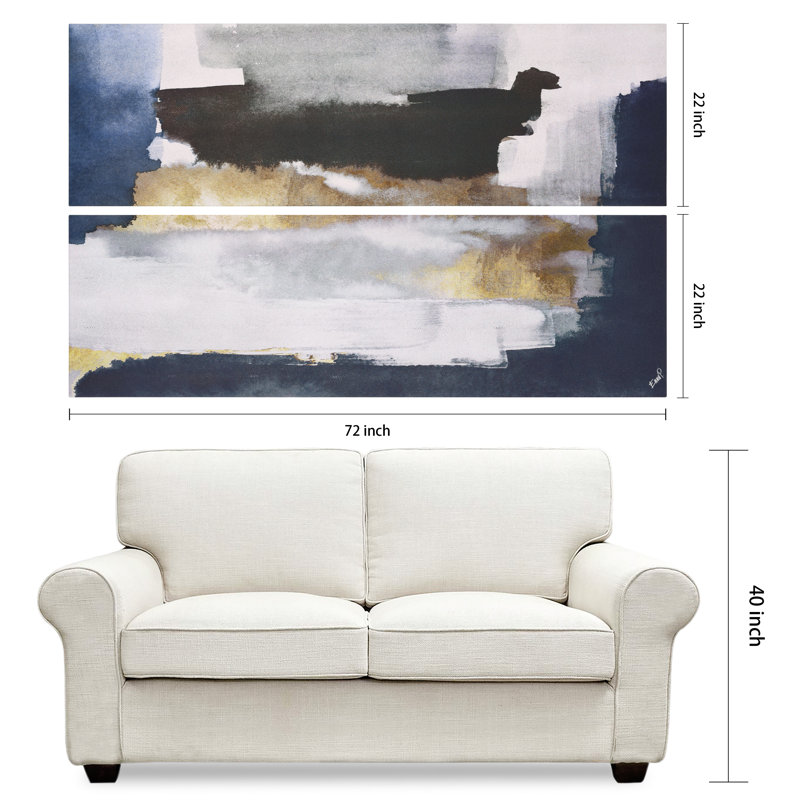«Silver Elegance I & II», ensemble d'œuvres d'art abstraites rendues sur toile chagrin argentée
