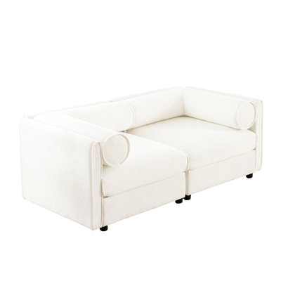 2 With Storage In Stylish White Chenille, Modern , Ergonomic Cylindrical And For A Space Management Solution, Home Decor Chenille Storage, Color Scheme, , Ambiance Enhancer