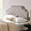 Tête de lit tapissier capitonnée de taille grand, tête de lit en bois massif avec pieds en métal durables, tête de lit grand à hauteur réglable avec garniture cloutée, tête de lit en tissu au design moderne capitonné-974223725