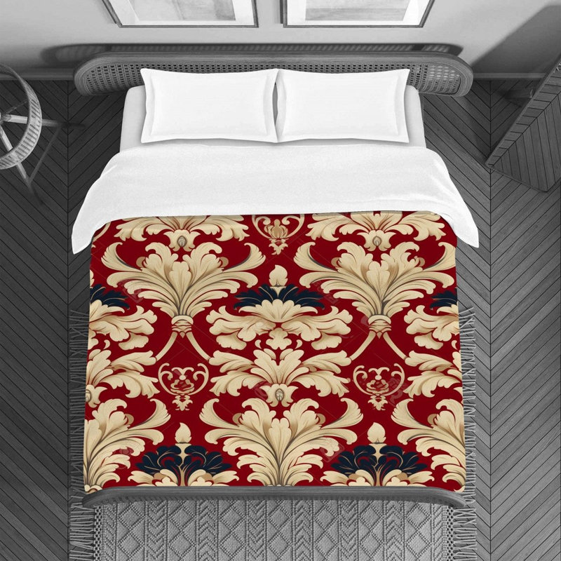 Housse de couette Shikeyla, Housse de couette pour lit simple, Rose / Beige