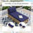 Outdoor Wicker Patio Conversation Furniture Set With Acacia Wood Coffee Table-1249828724