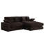 Chaise mystique en velours côtelé chocolat foncé avec 6 coussins douillets et texture douce réversible avec coussins décoratifs spacieux