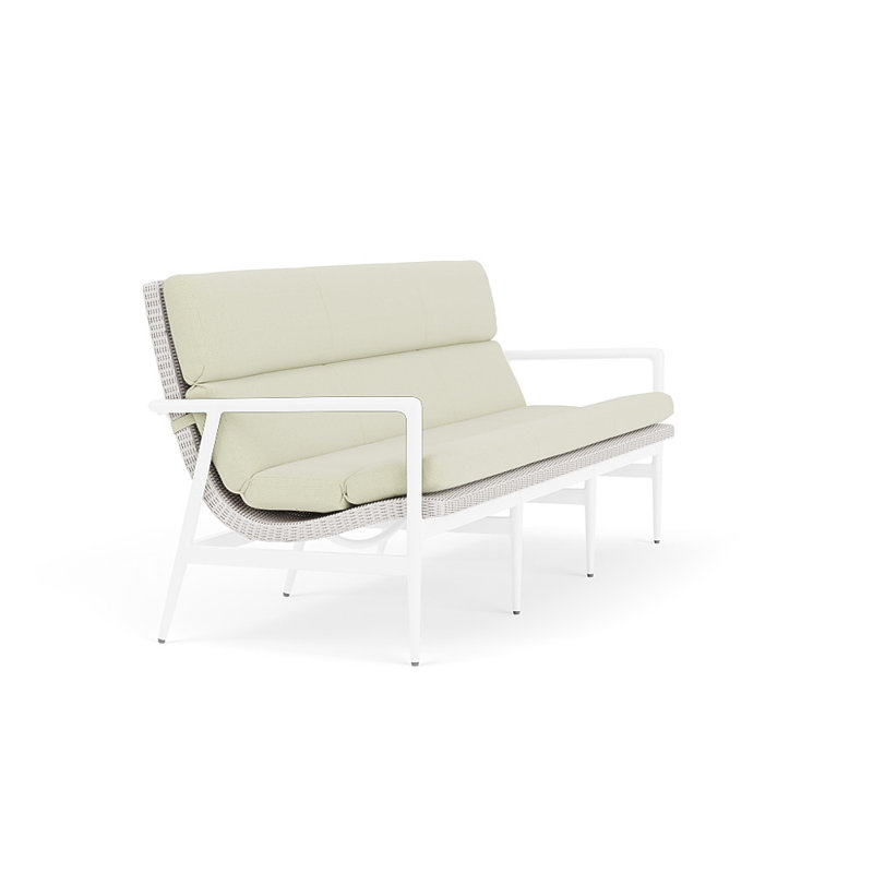 Cascade Outdoor 3 - Seat Patio Sofa, Bamboo Bay Meadow, White