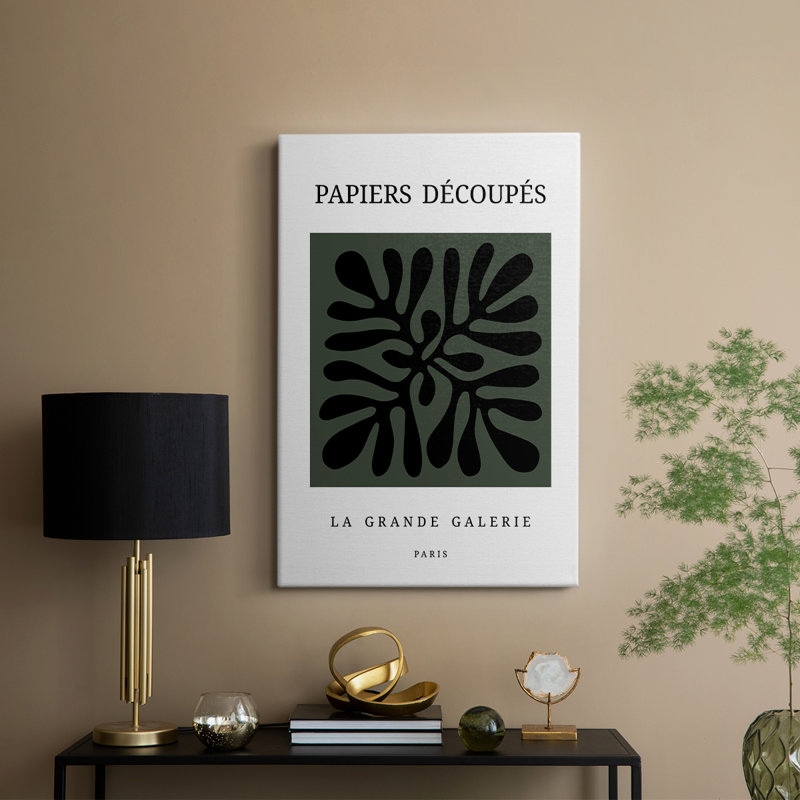 Matisse CECXCV, reproduction d'art encadrée, Blanc/noir/vert, H 48 po x l 32 po